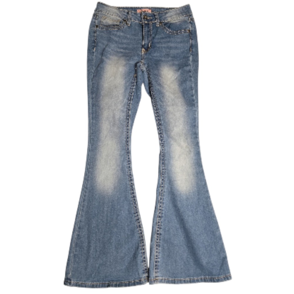 True Luck Flare Leg Light Wash Stretch Jeans Sz 7/8 29" Inseam